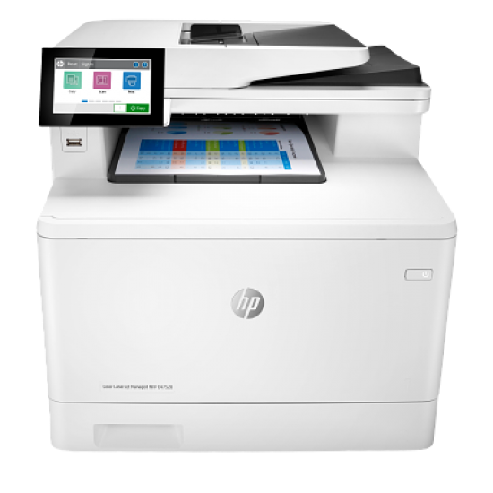 Multifunctional Laser Color HP LaserJet Managed MFP E47528f, A4, 27 ppm, Duplex, USB, Retea