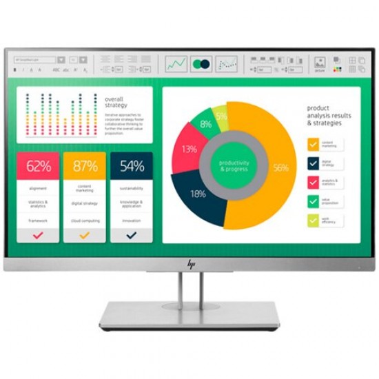 Monitor 22 inch LED HP EliteDisplay E223 Full HD, IPS, 5 ms, DP, VGA, USB, Argintiu