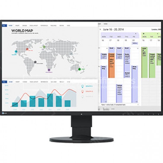 Monitor 27 inch LED/ IPS EIZO FlexScan EV2750 WQHD, DVI, HDMI, DisplayPort, USB, Boxe, Negru