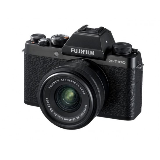 Aparat foto Fujifilm X-T100, 24.2 MP, 4k, Negru 