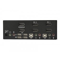 Switch KVM StarTech SV231DPDDUA, USB, DisplayPort dual, 2 porturi audio și hub USB 2.0 - Produs resigilat