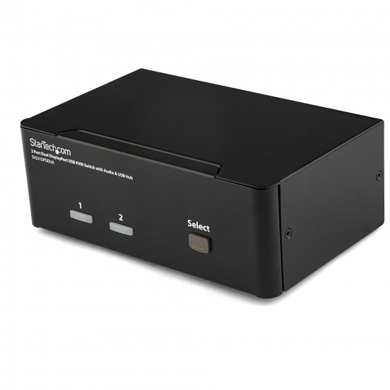 Switch KVM StarTech SV231DPDDUA, USB, DisplayPort dual, 2 porturi audio și hub USB 2.0 - Produs resigilat