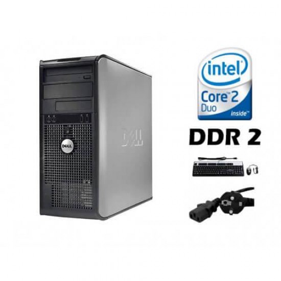 Calculator Dell Optiplex 755 Tower, Intel Core 2 Duo E6750, 2.66 GHz x 2, 2GB RAM DDR2, 250GB SATA, DVD-ROM, PCIE